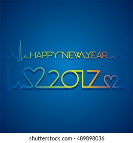 Vector Illustration of Creative New Year Greeting for 2017