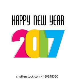 Vector Illustration of Creative New Year Greeting for 2017