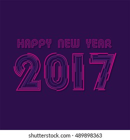 Vector Illustration of Creative New Year Greeting for 2017