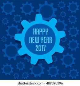 Vector Illustration of Creative New Year Greeting for 2017