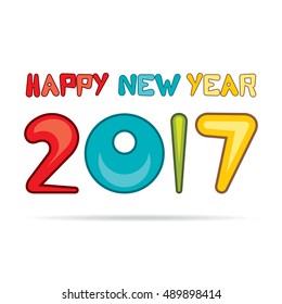 Vector Illustration of Creative New Year Greeting for 2017