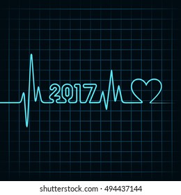 Vector Illustration of Creative New Year Greeting for 2017