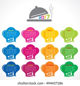 Vector Illustration of Creative New Year calender for 2017
