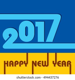 Vector Illustration of Creative New Year Greeting for 2017