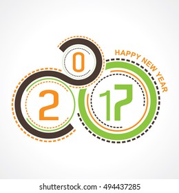 Vector Illustration of Creative New Year Greeting for 2017