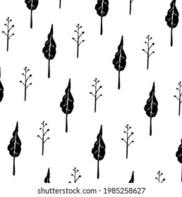 Vector illustration of creative pine tree and sakura icon pattern design.