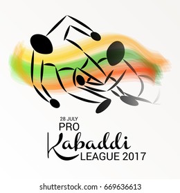 Vector illustration of Creative poster or Banner design with colorful background for kabaddi  League concept.