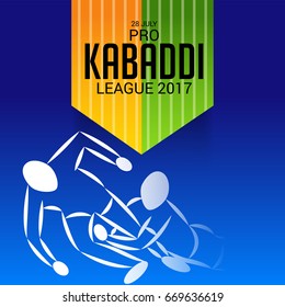 Vector illustration of Creative poster or Banner design with colorful background for kabaddi  League concept.