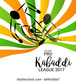Vector illustration of Creative poster or Banner design with colorful background for kabaddi  League concept.