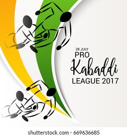 Vector illustration of Creative poster or Banner design with colorful background for kabaddi  League concept.