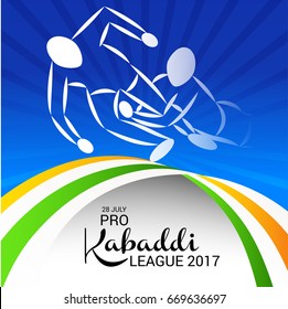 Vector illustration of Creative poster or Banner design with colorful background for kabaddi  League concept.