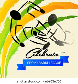 Vector illustration of Creative poster or Banner design with colorful background for kabaddi  League concept.