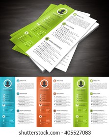 Vector illustration of creative resume template.