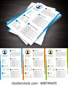 Vector illustration of creative resume template.