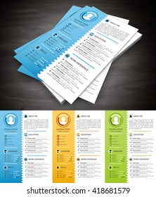 Vector illustration of creative resume template.