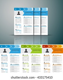 Vector illustration of creative resume template.