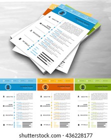 Vector illustration of creative resume template.