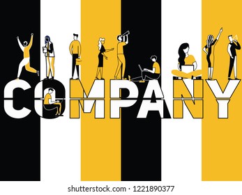 Vector Illustration of Creative Word concept Company and icons illustration