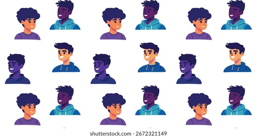 Patrón de jóvenes creativos de Ilustración vectorial