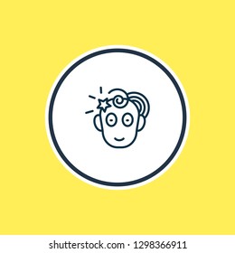 Vector illustration of creativity icon line. Beautiful emotions element also can be used as idea icon element.