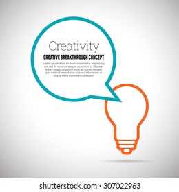 Vector illustration of creativity lightbulb copyspace design element.