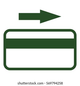 Vector Illustration of Credit Card with Arrow Icon in Green
