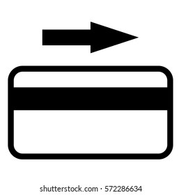 Vector Illustration of Credit Card with Arrow Icon in Black
