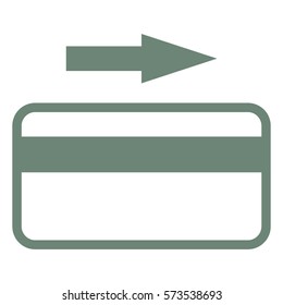 Ilustración vectorial de tarjeta de crédito con icono de flecha en gris
