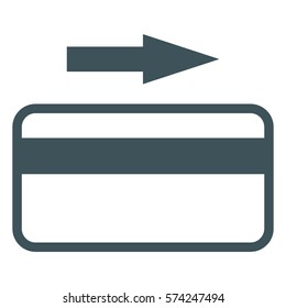 Vector Illustration of Credit Card with Arrow Icon in gray

