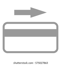 Vector Illustration of Credit Card with Arrow symbol icon in gray