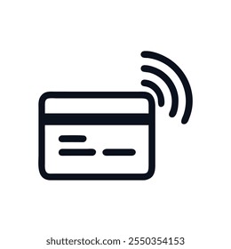 Vector illustration of a credit card with contactless payment symbol.