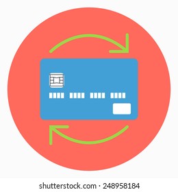 Vector illustration of credit card flat icon  