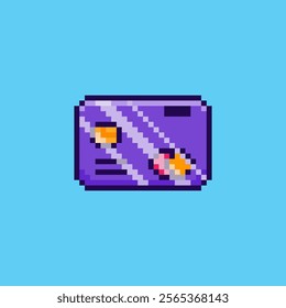Vector Illustration of Credit Card with Pixel Art Design, perfect for game assets themed designs