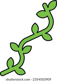Vector illustration of a creeper. Green climbing plant.