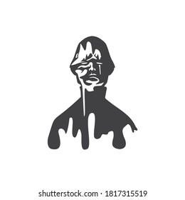 vector illustration of a creepy man