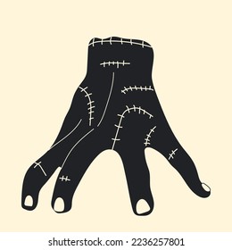 Vector illustration of a creepy zombie hand. All elements are isolated