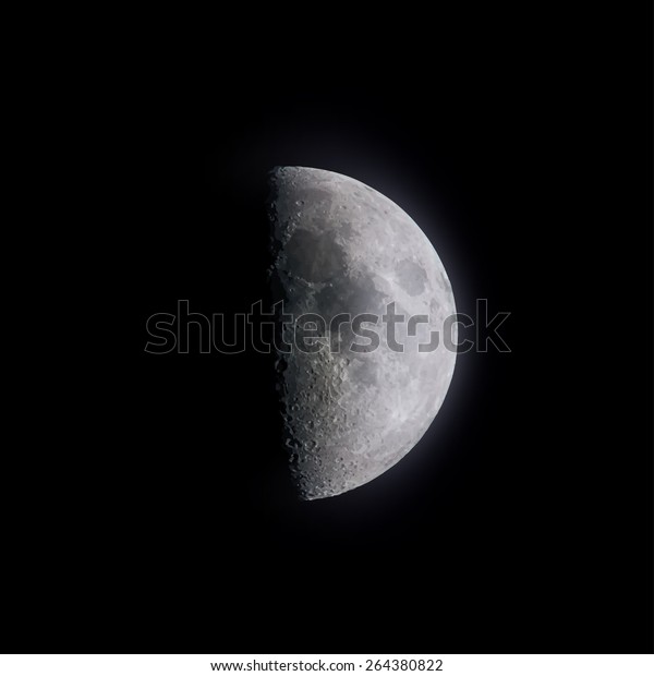 Vector illustration of crescent moon in clear\
summer night.