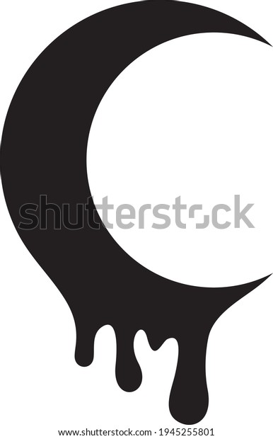 Vector Illustration Crescent Moon Dripping Stock Vector (Royalty Free ...