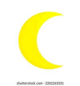 Vector illustration of the crescent moon isolated on white background.