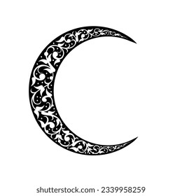
Vector illustration for crescent moon in nice engraved form