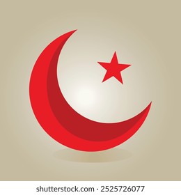 Ilustração vetorial da Lua Crescente, símbolo do Islã e dos muçulmanos