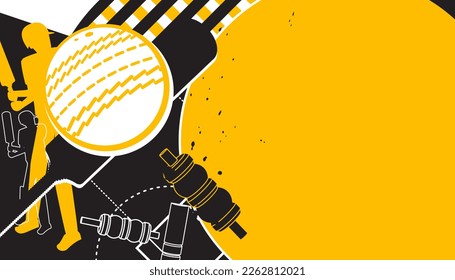 Vector illustration of cricket abstract background design for banner, poster, flyer template. 
Sports concept
