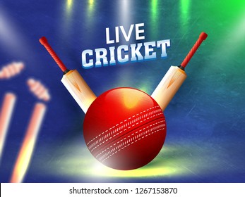 Live Cricket Tournament Poster Banner Design Stock Vector (Royalty Free ...