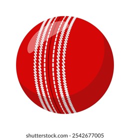 Vector illustration of a cricket ball, isolated on a white background