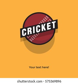 vector illustration of Cricket ball with thick stroke. Ball icon