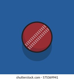 vector illustration of Cricket ball with thick stroke. Ball icon.