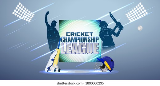 vector illustration for cricket championship league, cricket tournament, concept background for cricket sport 