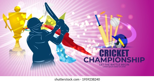 vector illustration for cricket championship league, cricket tournament, concept background for cricket sport 