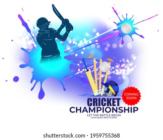 vector illustration for cricket championship league, cricket tournament, concept background for cricket sport 