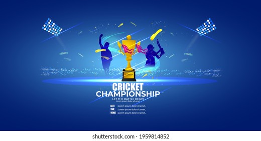 vector illustration for cricket championship league, cricket tournament, concept background for cricket sport 